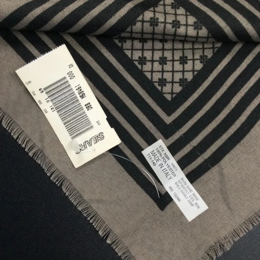 Vintage Women's‎ Slear Scarf, OS, Beige & Brown
